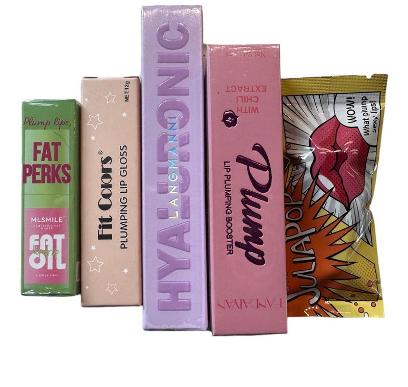 Flirty Findz Lip PIumping and Volumizing Lip Kit, 5 Items, All Lip Care Products Are Clear or Sheer With A Light Tint , Some Moisturize and Nourish and Others Plump