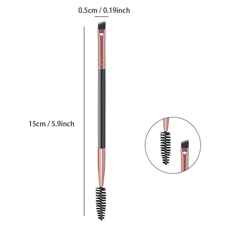 Double-ended Eyebrow Brush, Eyelash Brush, Spiral Brush & Angled Eyebrow Powder Brush, Professional Makeup Tools For Women