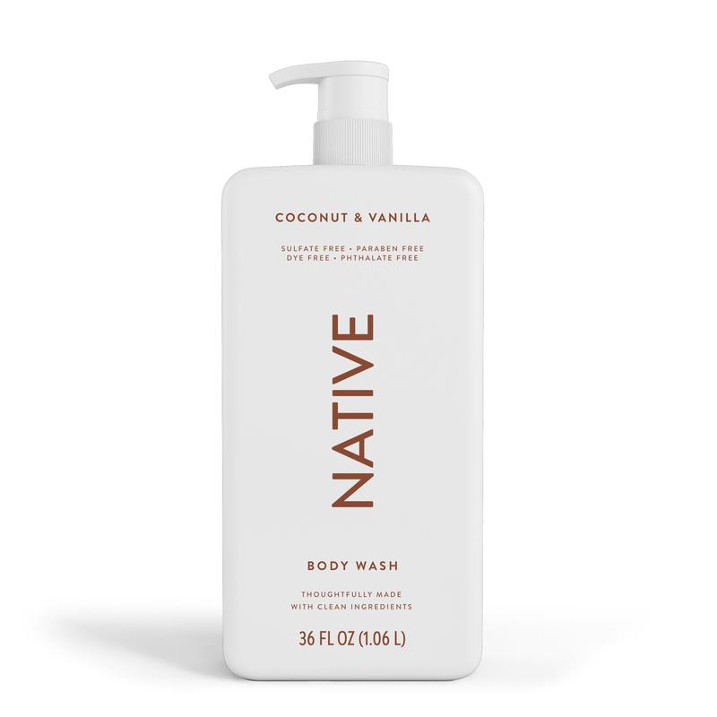 Native Body Wash, Sulfate Free, Coconut & Vanilla, for Women and Men, 36 oz