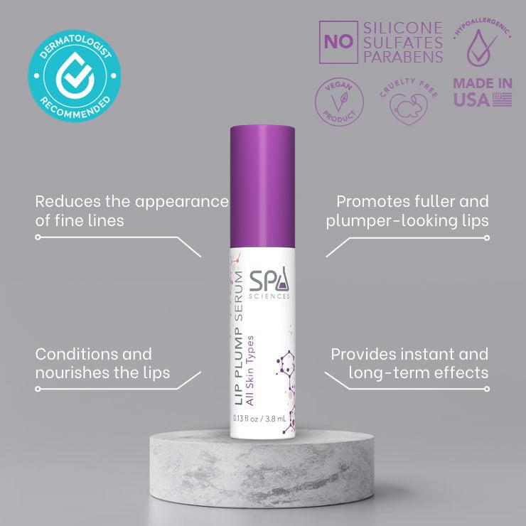 Lip Plump Serum - Hydrating, Volumizing, and Smoothing Formula for Fuller, Softer Lips by Spa Sciences