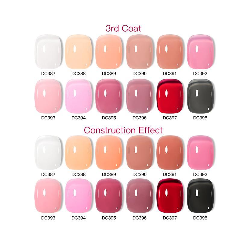 Jelly Rubber Base Gel Nail Polish Set, 12pcs set Soak Off Nail Art Gel Varnish, Professional Nail Art & Nail Polish for Women & Girls