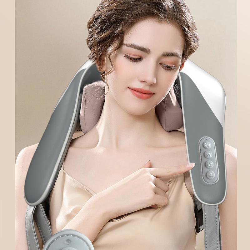 Shiatsu Neck and Back Massager with Soothing Heat, Electric Deep Tissue Kneading Massage Pillow for Shoulder, Leg, Body Muscle Pain Relief, Home, Office, and Car Use