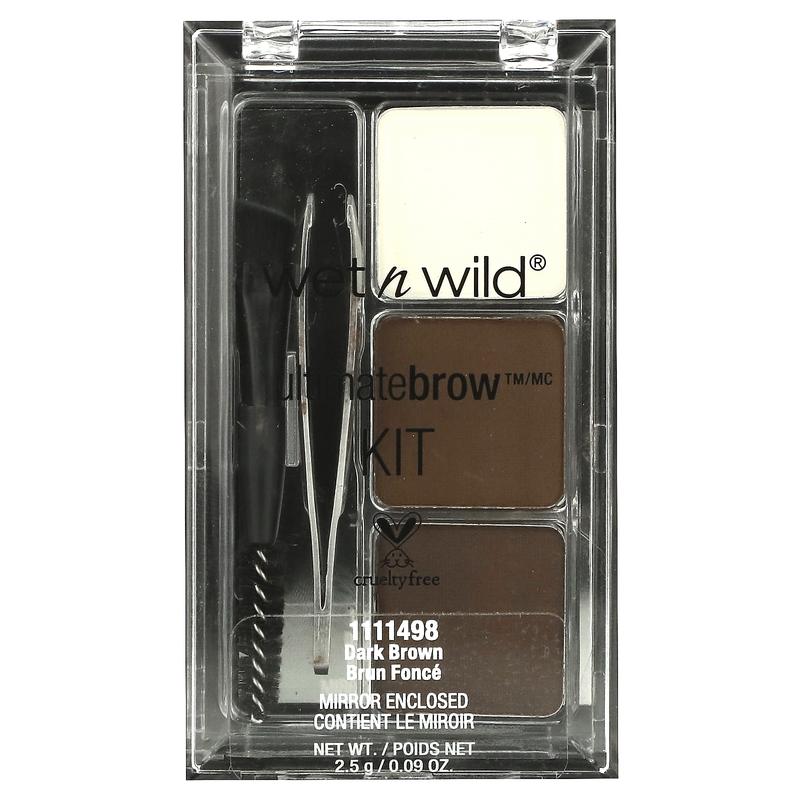 wet n wild Ultimate Brow Kit, 1111498 Dark Brown, 0.09 oz (2.5 g)