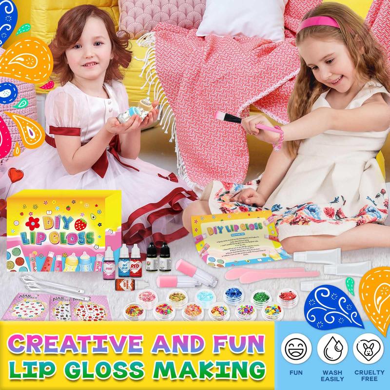 DIY Lip Gloss Making Kit - Lip Gloss Supplies to Make Your Own Lip Gloss, Lip Gloss Making Supplies Set DIY Lip Gloss Kit for Girls, Beginner Lip Gloss Kit DIY Making Lip Gloss