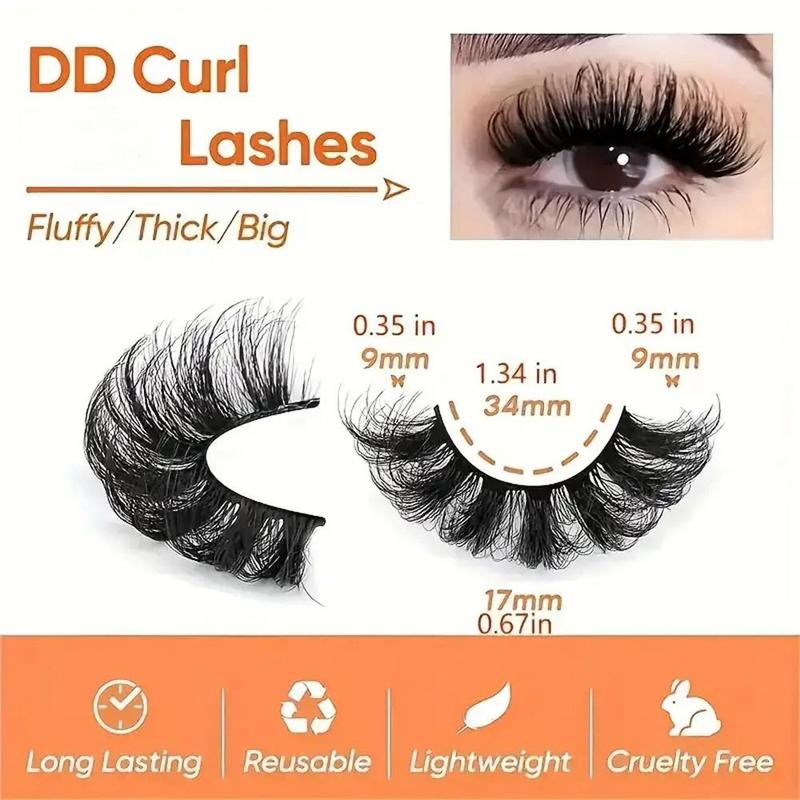 7 Pairs Faux Eyelashes, Fluffy False Eyelashes, 20mm Full Wispy Strips Eyelashes, Lash Clusters Kit, 8D Volume Curly Individual Lashes Extension Kit (without Lash Glue), Christmas Gift