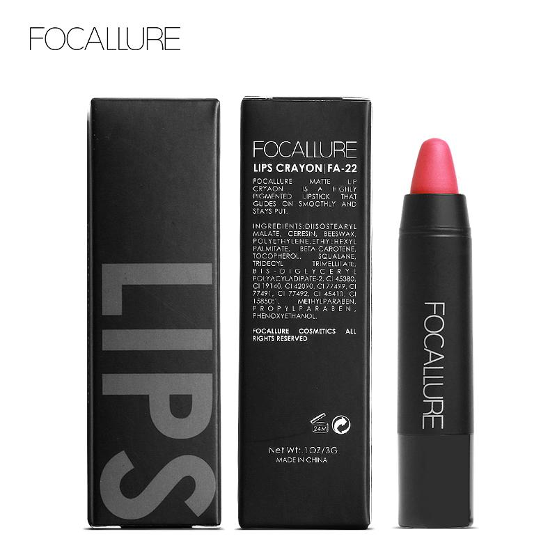 FOCALLURE Ultra Chic Matte Lipstick,Rich Vitamin E Lip Crayon,Lightweight Matte Color without Drying or Fading,Long Lasting Waterproof Lips Makeup