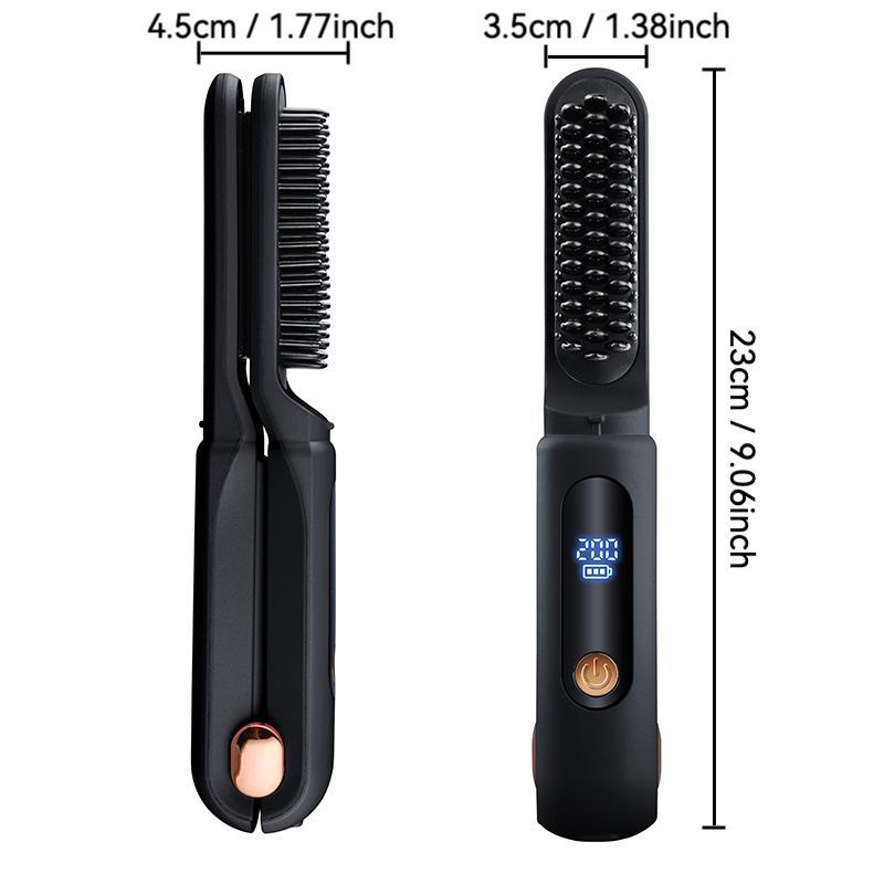 Cordless Hair Straightening Comb Clipper 2-in-1 Multifunctional Portable Hair Straightening Brush,  Portable and Compact Design for Easy Styling, Suitable for Hair Styling Tools At Home or On the Go, Christmas Winter Gift