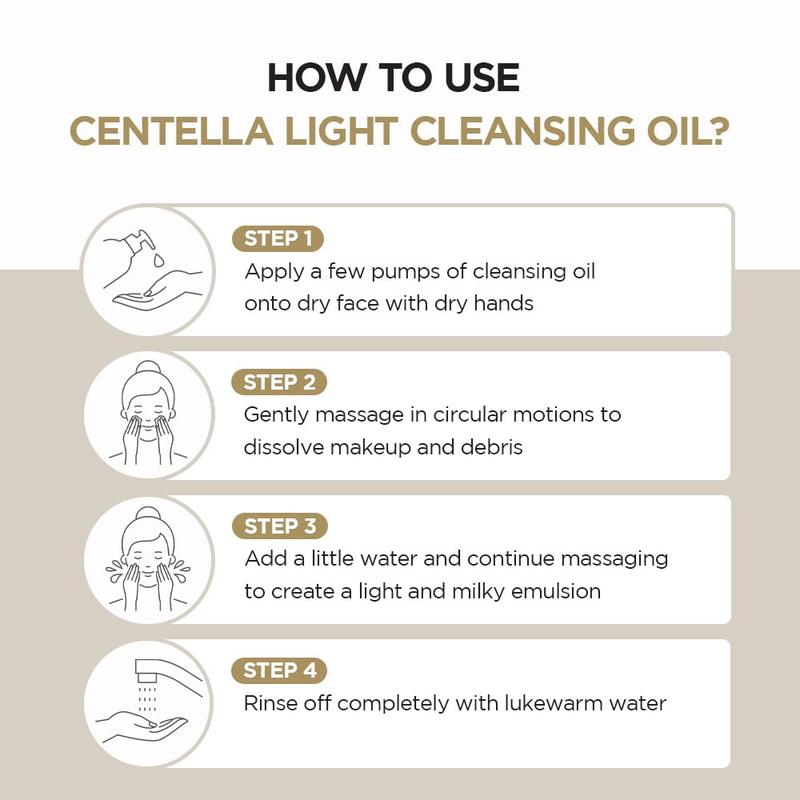 SKIN1004 Madagascar Centella Light Cleansing Oil Cleanser 200 ml | 6.76 fl.oz | Gentle Oil Cleanser for Face, Korean Facial Cleanser, Double Cleansing