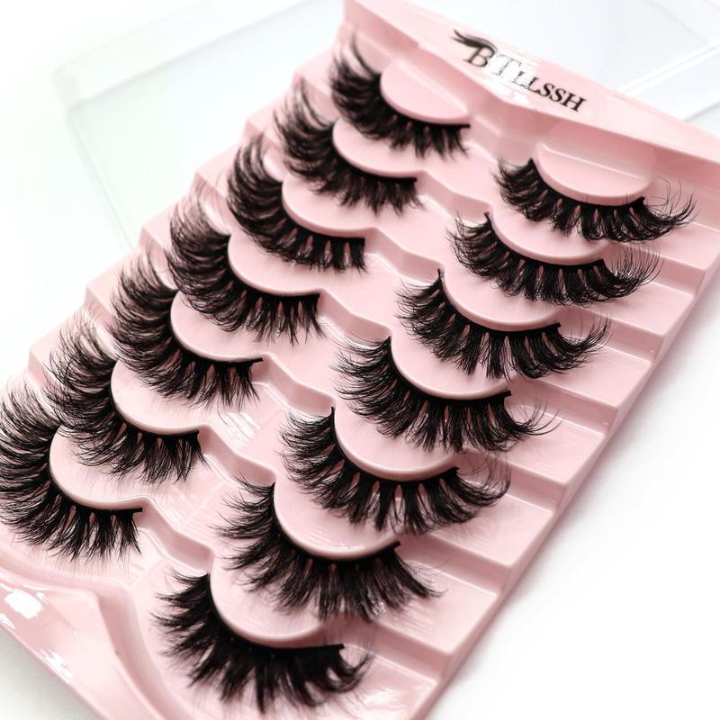 Summer Fluffy False Eyelashes, 21 Pairs Mixed Styles Faux Cluster Lashes, Natural Lightweight Curling Eye Makeup Strip Lashes, Lash Clusters