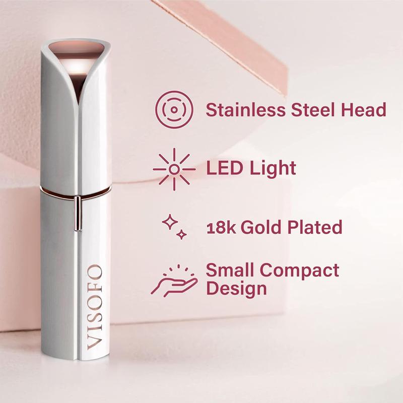 Flawless Facial Hair Removal for Women - Electric Razor Device, Small Dermaplaning Remover Tools Finishing Epilator Trimmer Face Dermaplane Shavers Beauty Gadgets Accessories by VISOFO (Coral)