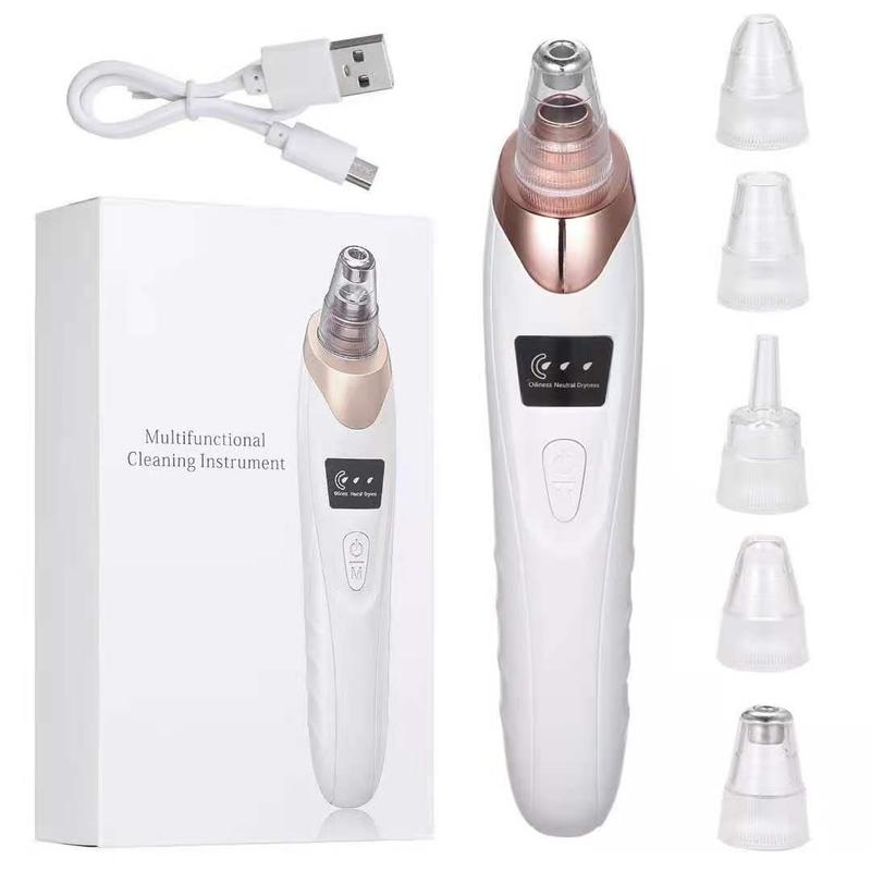 Newest Blackhead Remover Pore Vacuum,5 Suction Power,5 Probes,USB Rechargeable Blackhead Vacuum Kit-Facial Pore Cleaner Electric Acne Extractor Tool for Women and Men