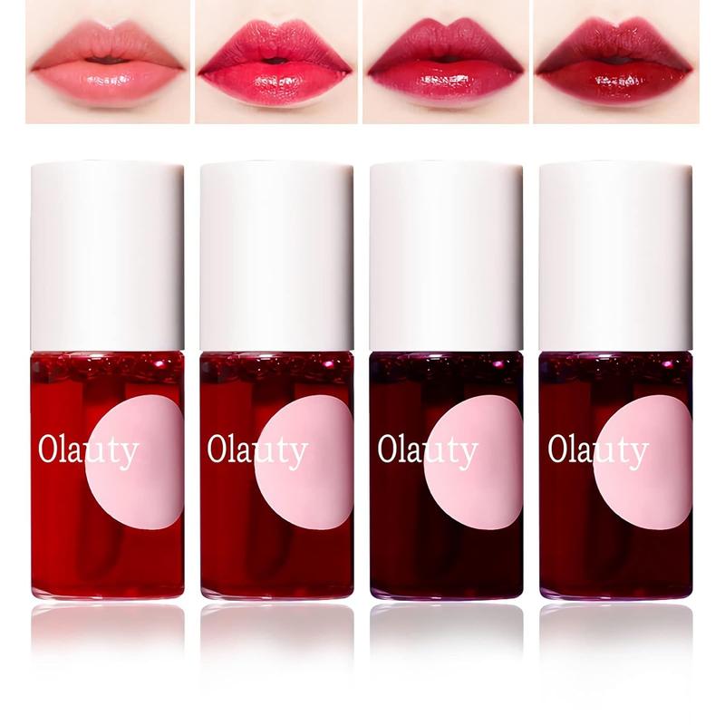 4 Colors Lip Tint Stain Set, Watery Lip Tint Mini Liquid Matte Lipstick, Lip Stain Long Lasting Waterproof, Korean Lip Gloss Moisturizing Natural, Multi-Use Lip and Cheek Tint, Lightweight Non-sticky Glossy Makeup Blusher Clear Lip Care