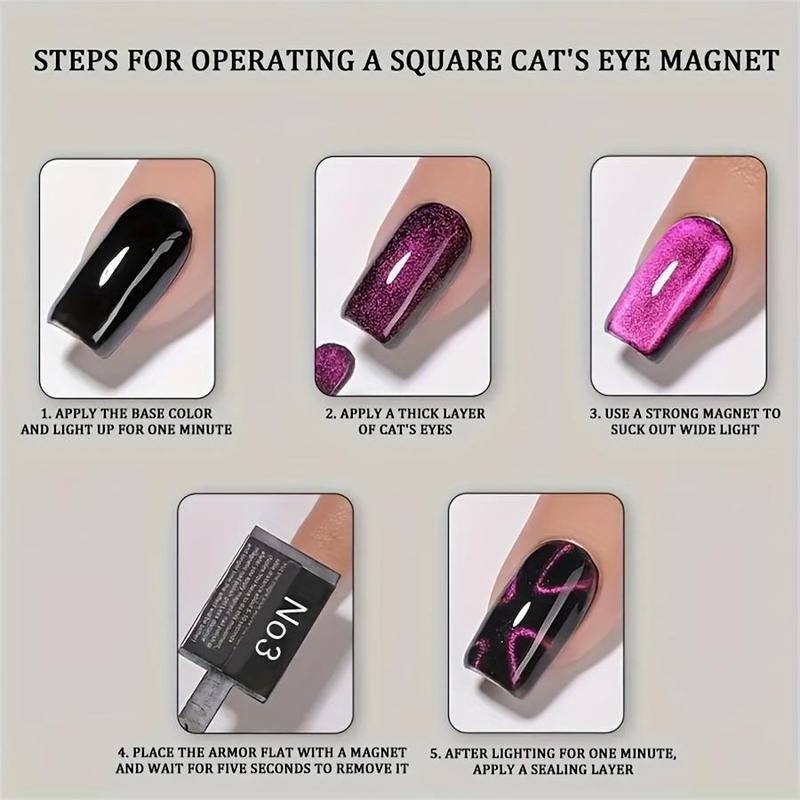 Magnetic Cat Eye Gel Nail Polish Tool, 5 Counts set Magnetic Rod Set for 3D Magnetic Cat Eye Gel Polish, Professional & DIY Nail Design Tools, Christmas, Christmas Gift