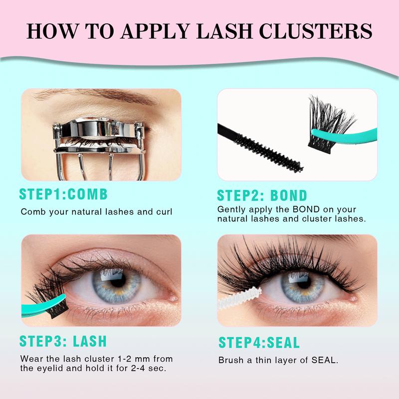 VAVALASH upgrade Lash Bond&Seal Cluster Lash Glue Individual Lashes Glue for DIY Lash Extensions Long Retention Strong Hold 48-72 Hours Waterproof Lash Bond for Lash Clusters(5ml+5ml) Eyelashes Makeup Cosmetic Eyelash Extensions Eyelashes Extensions