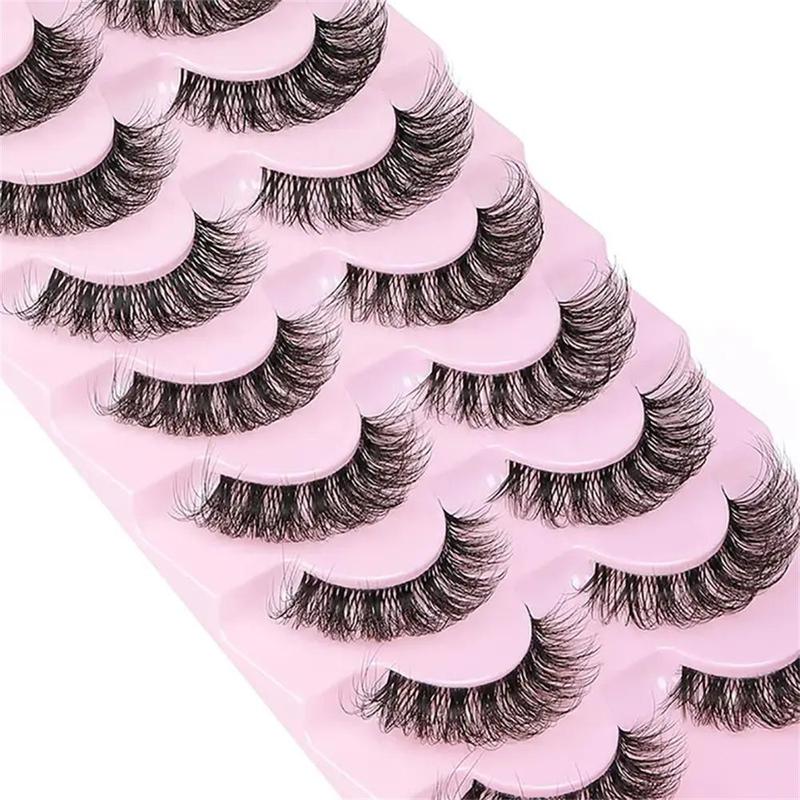 Fluffy Eyelash, 10 Pairs False Eyelashes, Natural Wispy Lashes, Eyelash Extension for Women and Girls