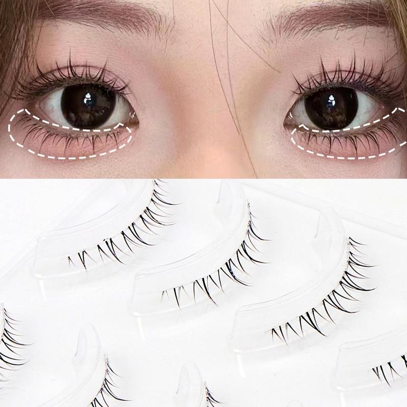 Clear Band Wispy False Lashes, 5 Pairs Reusable Dramatic Anime Lower Lashes, DIY Cosplay Bottom Eyelashes, Eye Makeup Product for Women