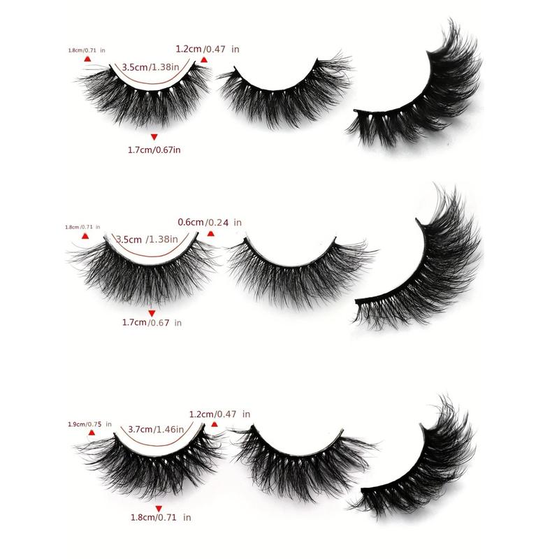 Summer Fluffy False Eyelashes, 21 Pairs Mixed Styles Faux Cluster Lashes, Natural Lightweight Curling Eye Makeup Strip Lashes, Lash Clusters