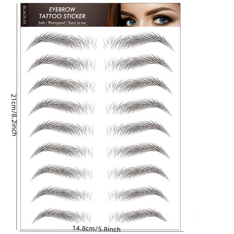 1 Sheet Natural Eyebrow Sticker, Temporary Eyebrow Tattoo Sticker, Eyebrow Shaping Sticker, Makeup Tool for Women