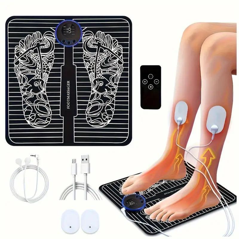 Portable Foot Massager, 1 Set 8 Modes Rechargeable Foot Massage Machine with Remote Control, Foot Massage Tool for Home & Travel