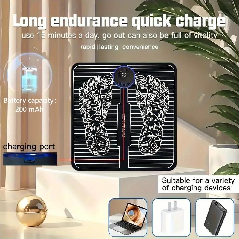 Portable Foot Massager, 1 Set 8 Modes Rechargeable Foot Massage Machine with Remote Control, Foot Massage Tool for Home & Travel