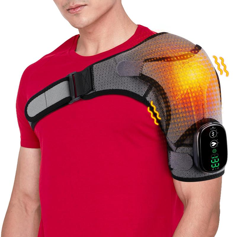 Rechargeable Electric Heating Shoulder Pad, 1 Set Hot Shoulder Warmer with 3 Levels Heat Vibration, Massage Heating Shoulder Pad, Sports & Outdoor Accessories