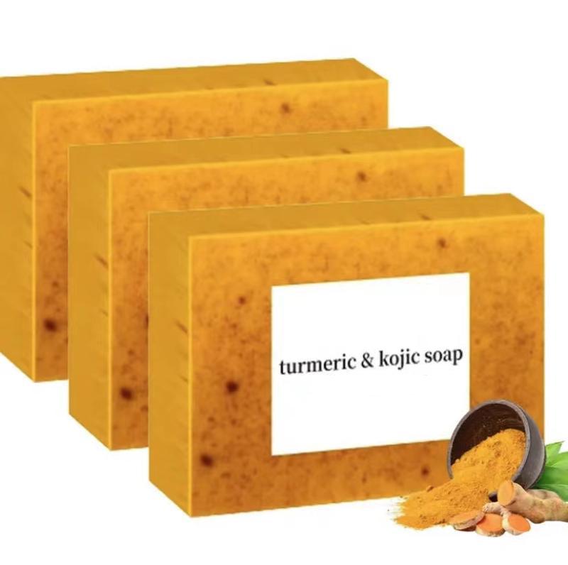 3PCS Lemon Turmeric Kojic Acid Soap, Soap Body Wash Lemon Flawless Organic