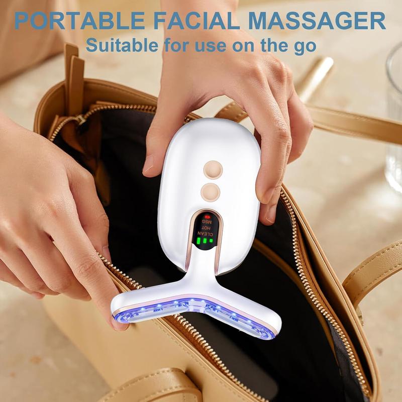 Rechargeable Facial Massager, 3 Massage Modes Face and Neck Massager, Home Facial Skin Care Tools, Gift for Girls Holiday