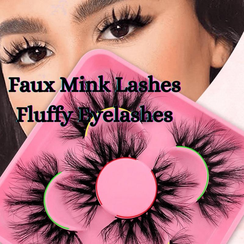 Fluffy False Eyelashes, 3 Pairs Wispy Cat Eye Faux Cluster Lashes, Natural Curling Eye Makeup Strip Lashes, Full Volume Eyelash for Eyelashes Extensions, Volumized False Eyelashes for Eye Makeup Enhancement, Cosmetic Products, Makeup Set, Christmas Gift