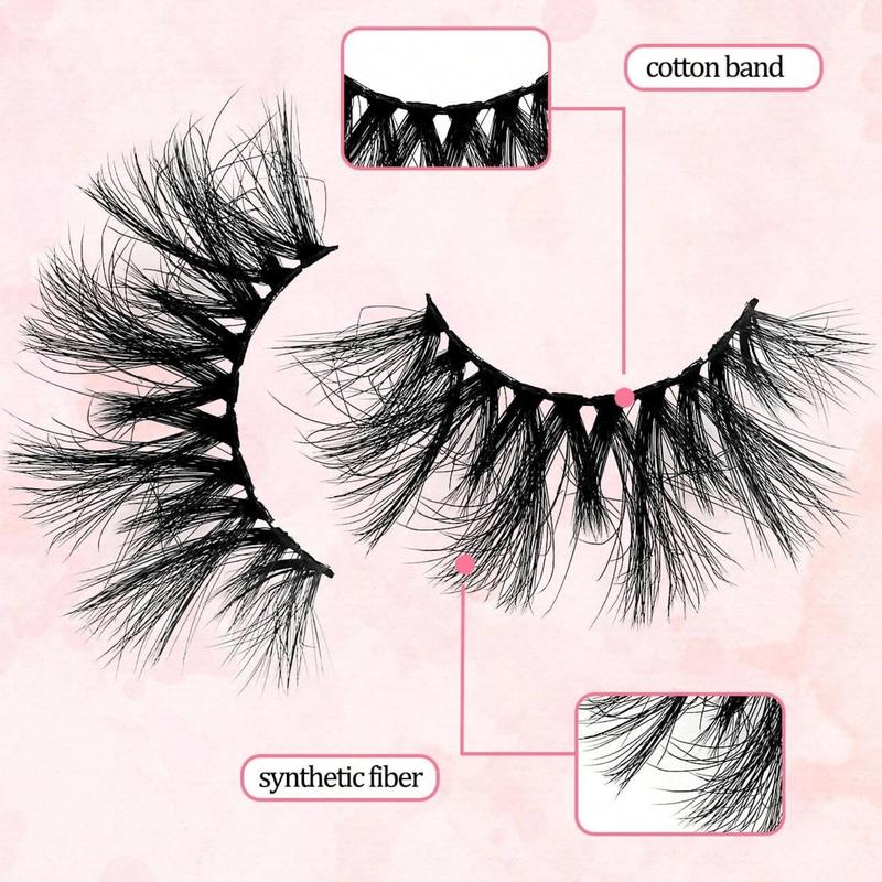 Fluffy False Eyelashes, 3 Pairs Wispy Cat Eye Faux Cluster Lashes, Natural Curling Eye Makeup Strip Lashes, Full Volume Eyelash for Eyelashes Extensions, Volumized False Eyelashes for Eye Makeup Enhancement, Cosmetic Products, Makeup Set, Christmas Gift