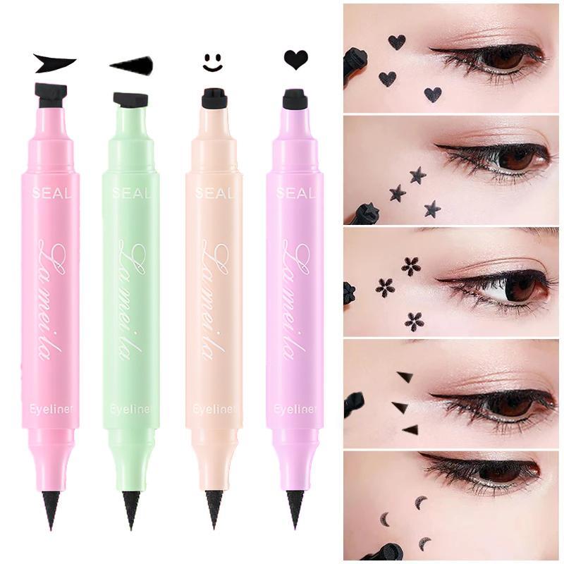 Dual-ended Eyeliner Stamps, 8 Counts set Waterproof Liquid Eyeliner Seal Stamp, Long Lasting Eyeliner Pen for Eye Makeup Decoration, Summer Cosmetic Products, Eye Makeup Products, The Eyebrow Expert