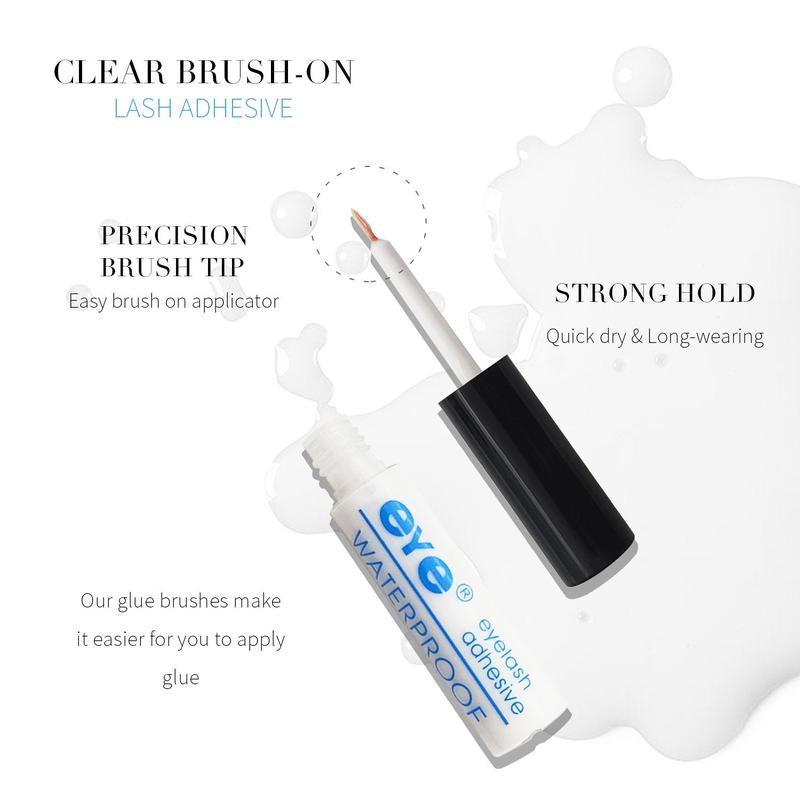 Waterproof Long Lasting White Eyelash Glue, 3 Counts set Quick Drying Strong Hold Eyelash Extension Glue, Professional Eye Makeup Tool for Women