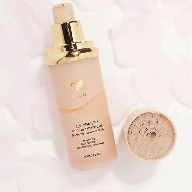 WIUO Foundation 4 in 1 - Medium Spectrum, Liquid Foundation for Flawless, Natural Looking Finish