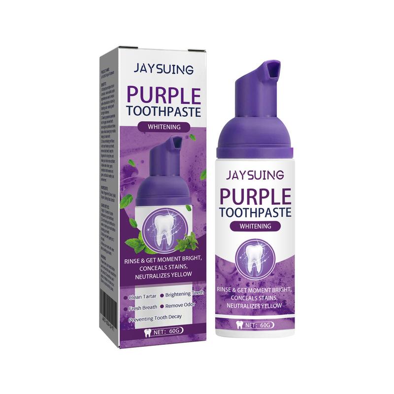 JAYSUING Purple Toothpaste For Cleaning Teeth Stains And Reducing Bad Breath Oral Daily