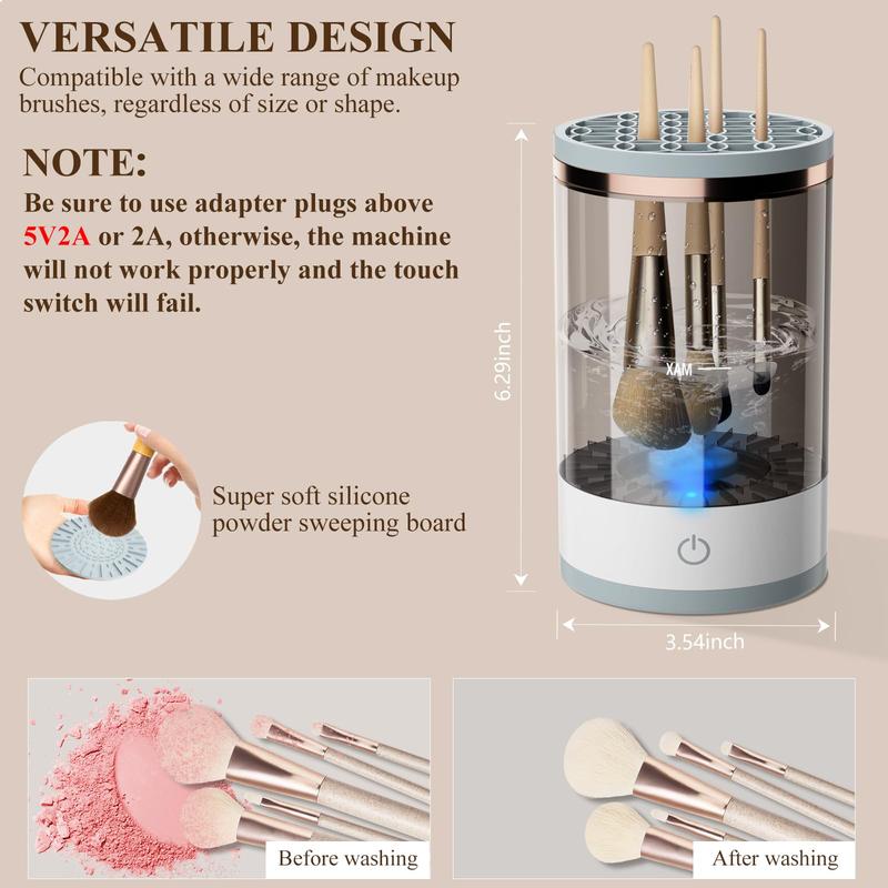 Electric Makeup Brush Cleaner, Automatic Brush Washer, Makeup Brush Cleaning Machine, Makeup Tool Cleaner for Daily Use, Christmas Gift