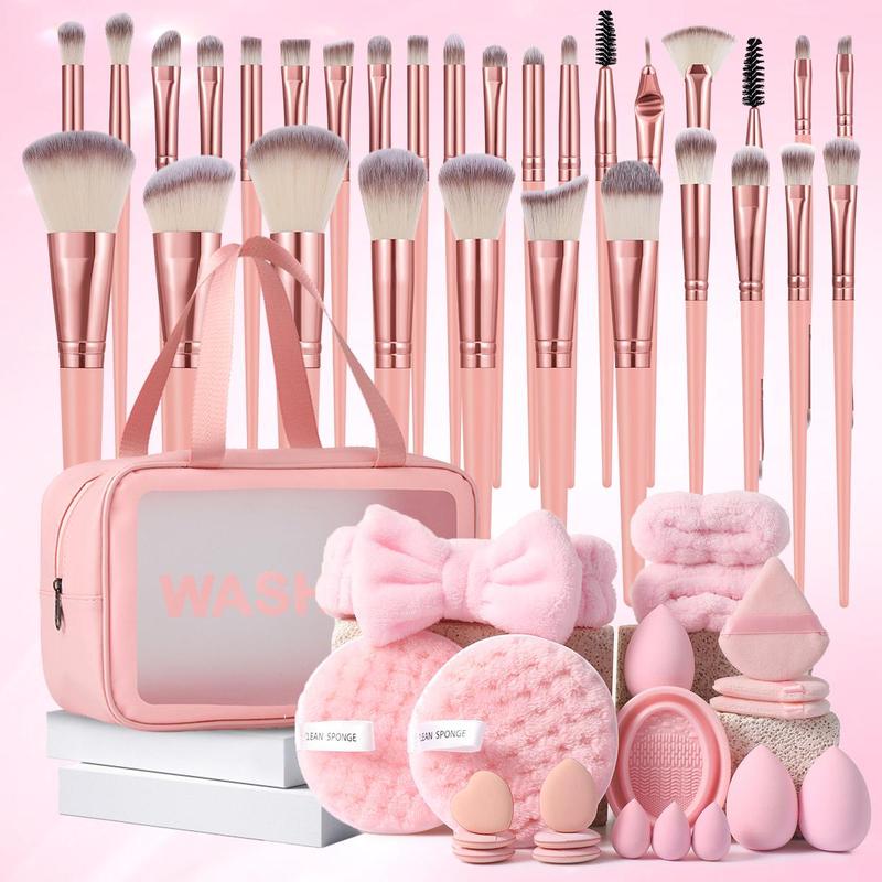 Makeup Tools Set, 52pcs Makeup Brush & Makeup Sponge & Makeup Bag & Makeup Puff & Makeup Brush Cleaning Tool Set, Professional Makeup Tools for Women, Makeup Brushes Set for Grunge Makeup Look, Christmas, Christmas Gift