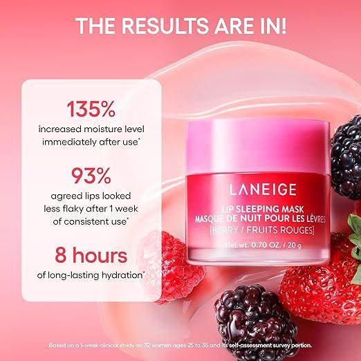 LANEIGE Lip Sleeping Mask: Nourish, Hydrate, Vitamin C, Murumuru & Shea Butter, Antioxidants, Flaky, Dry Lips