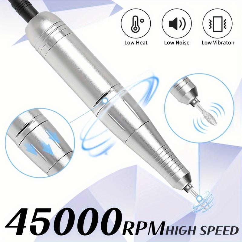 45000RPM Nail Drill Machine 3-in-1 Portable Nail Drill and Dryer Electric Professional Nail Lathe with UV LED Lamp Nail Salon