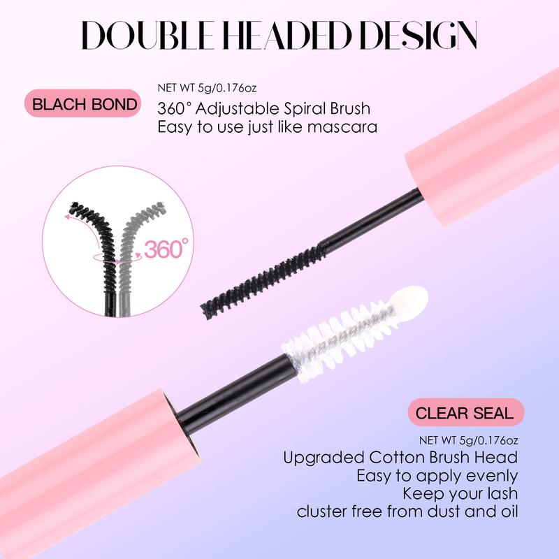 Waterproof eyelash glue, 2-in-1 long-lasting eyelash adhesive and sealant, sweat resistant eyelash extension glue for clustered eyelashes, eyelash extension products, girl's room accessories makeup, face glue, makeup products Cosmetic Eyelashes Extensions