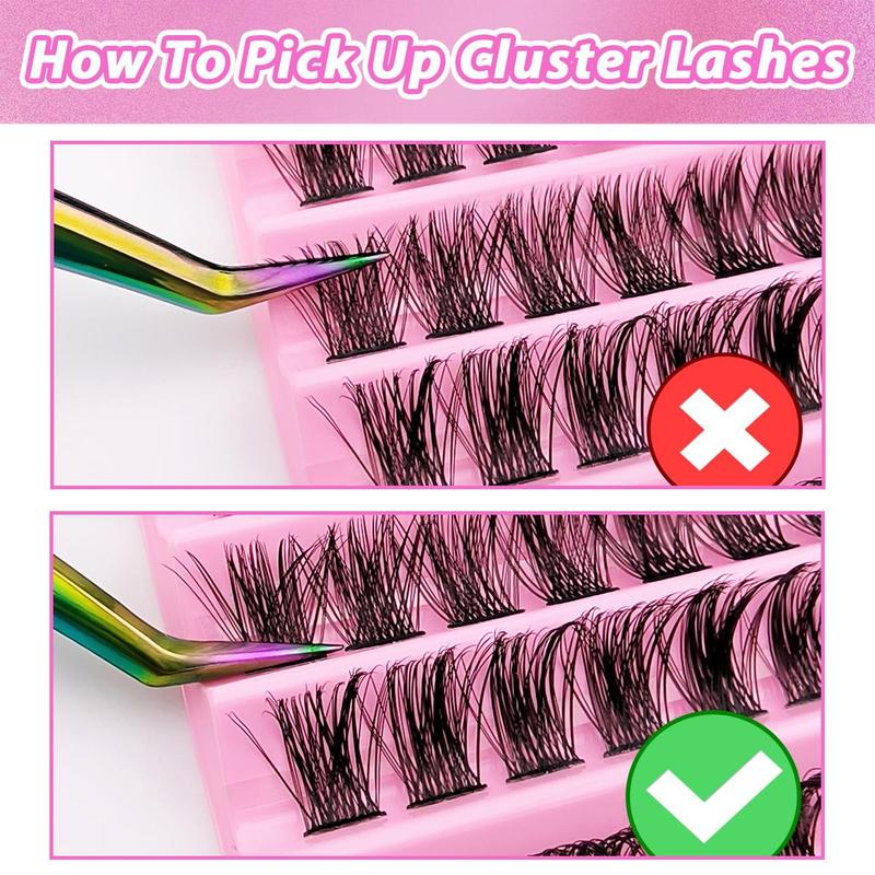 Mixed Length Individual False Eyelashes (120pcs set), Natural Curling Eye Makeup Strip Lashes, Segmented Eyelash for Lashes Extensions, False Eyelashes for Women and Girls Eye Makeup Enhancement