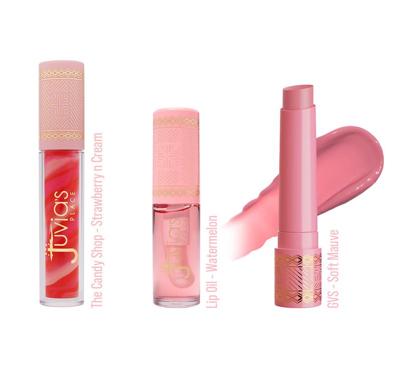 Barbielicious Lip Gloss Bundle - Strawberry N Cream Lip Gloss+ WaterMelon Lip Oil + Volumizing Gloss Stick Soft Mauve, Sweet, Juicy, Fabulous, Glowy, Hydrating