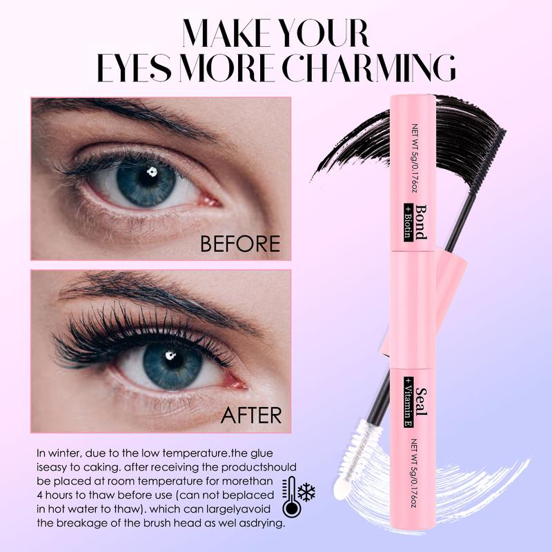 Waterproof eyelash glue, 2-in-1 long-lasting eyelash adhesive and sealant, sweat resistant eyelash extension glue for clustered eyelashes, eyelash extension products, girl's room accessories makeup, face glue, makeup products Cosmetic Eyelashes Extensions