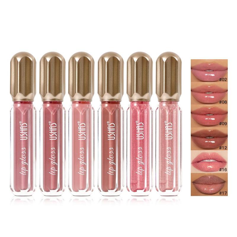 Long Lasting Lip Gloss Set, 6 Counts set Moisturizing Lip Glaze, Glossy Lip Glaze Stick, Plumping Lip Oil Lip Stick for Girls & Women