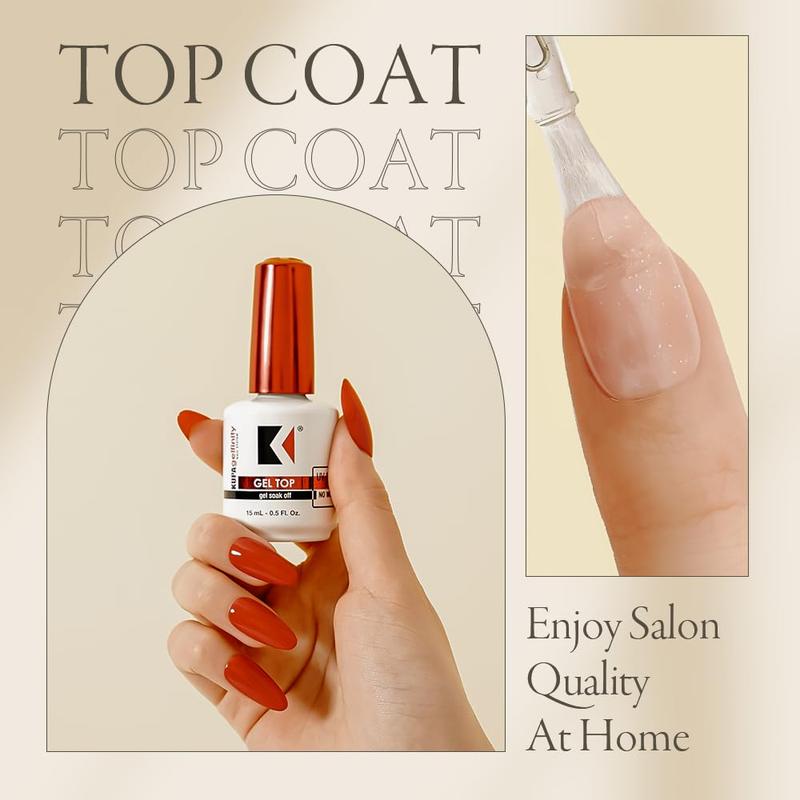 KUPA GelFinity - Soak Off Gel - Top Coat Glossy Finish (No-Wipe) 0.5 Fl Oz, 1 pack Nail Nail Art Nail Care Nail Polish