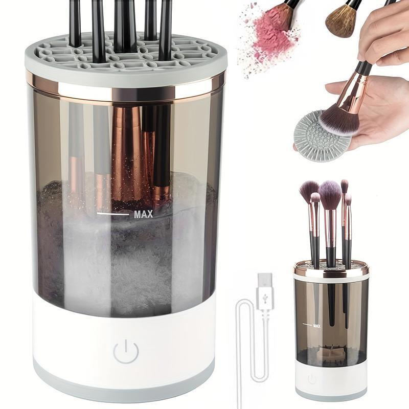 USB Powered Or USB Rechargeable Portable Electric Makeup Brush Cleaner, 1 Count Electric Makeup Brush Cleaning Machine, Quick Cleaning Brush Machine for Home