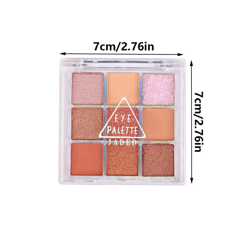 Multi-funtional 9 Colors Eyeshadow Palette, Matte and Glitter Eye Shadows Palette, Long Lasting Shimmering Eye Shadow Makeup Products