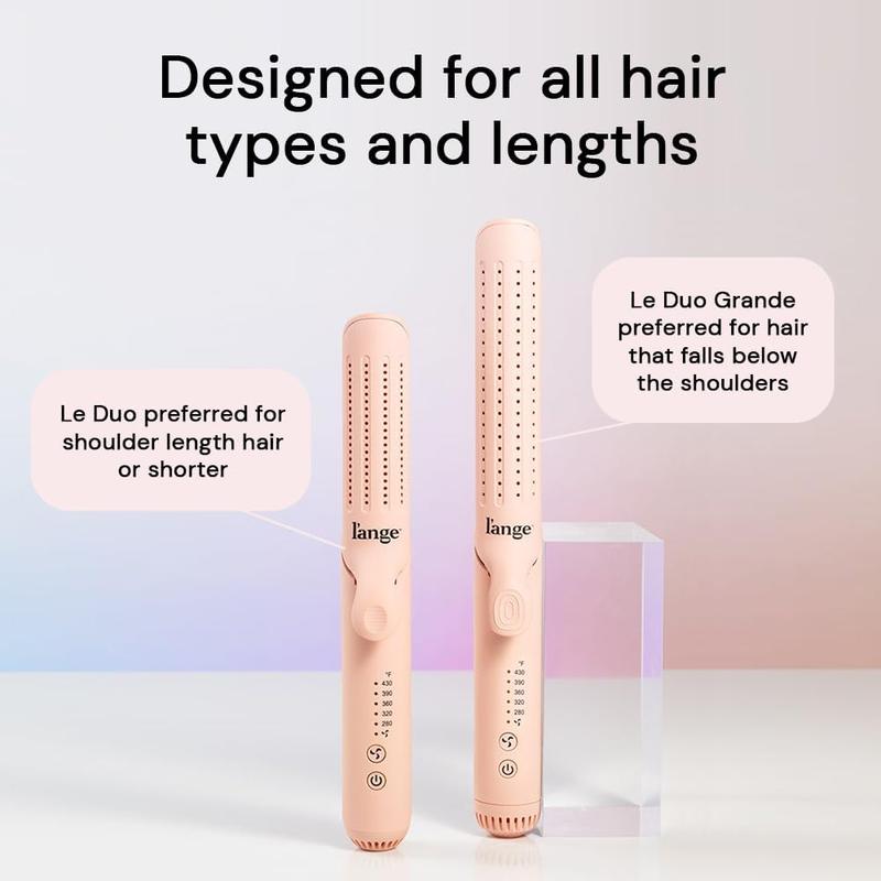 L'ange Hair Le Duo 360 Airflow Styler, Titanium Flat Iron Hair Straightener (Blush)