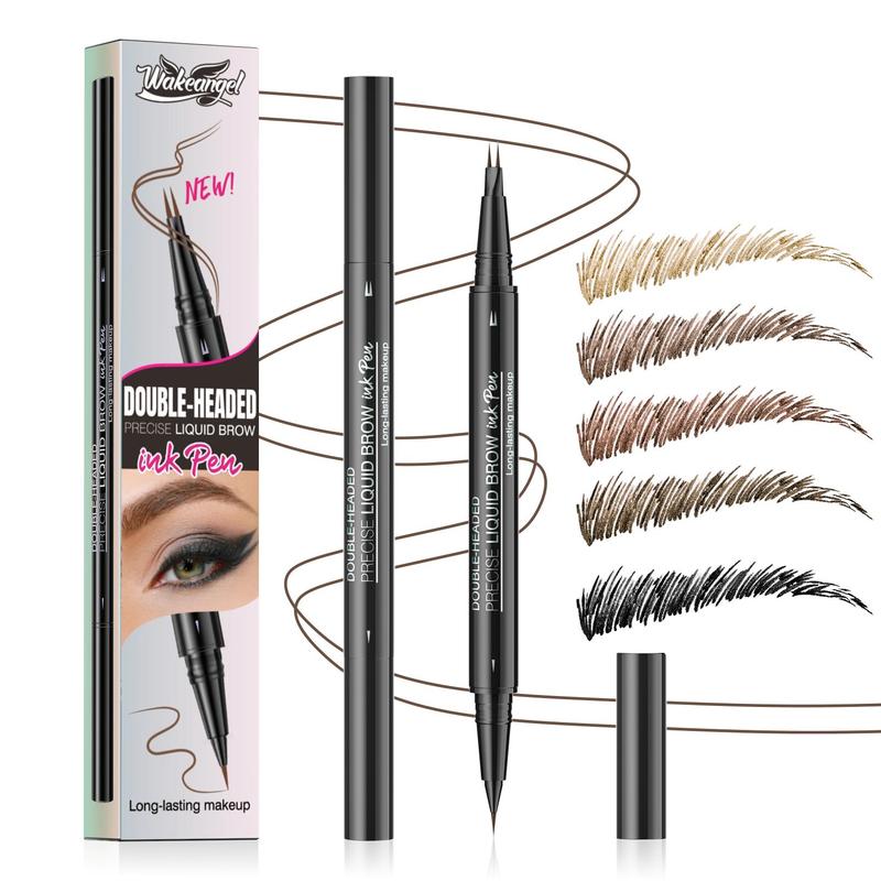 Double-ended Eyebrow Pencil，2-in-1 Dual-Ended 2-Fork-Tip Applicator, Waterproof and Long Lasting Makeup