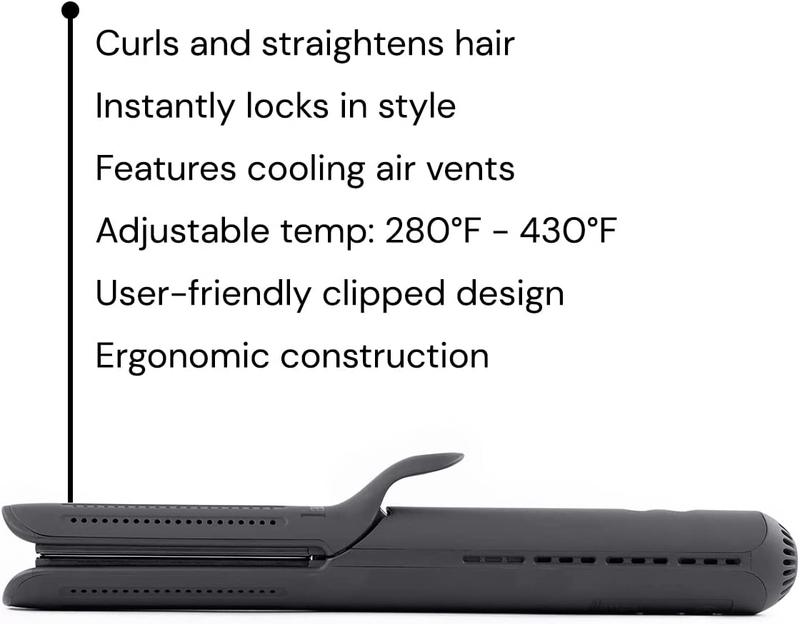 L'ange Hair Le Duo 360 Airflow Styler, Titanium Flat Iron Hair Straightener (Blush)