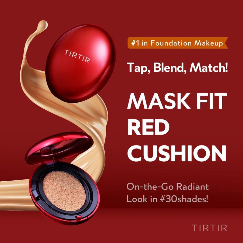 TIRTIR Mask Fit Red Cushion Foundation NO23 SAND - Full Coverage, Weightless, Skin Fit, Satin Glow Finish Concealer Flawless