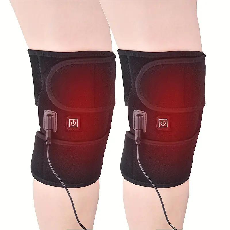 Heated Gentle Vibration Knee Massager, 1 Pair Portable Knee Joint Massage Pad, Knee Massaging Instrument for Home & Travel